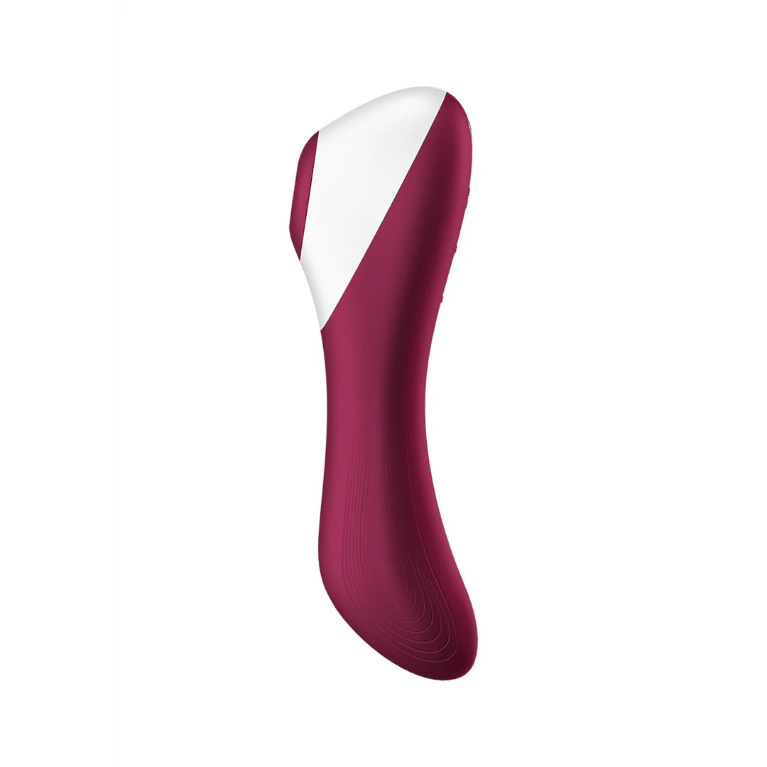 Vibromasseur à pression d’air Satisfyer, vibromasseur pour le point G, Dual Crush, vibromasseur double à insertion et pression d’air, rouge vin, Satisfyer – Image 2