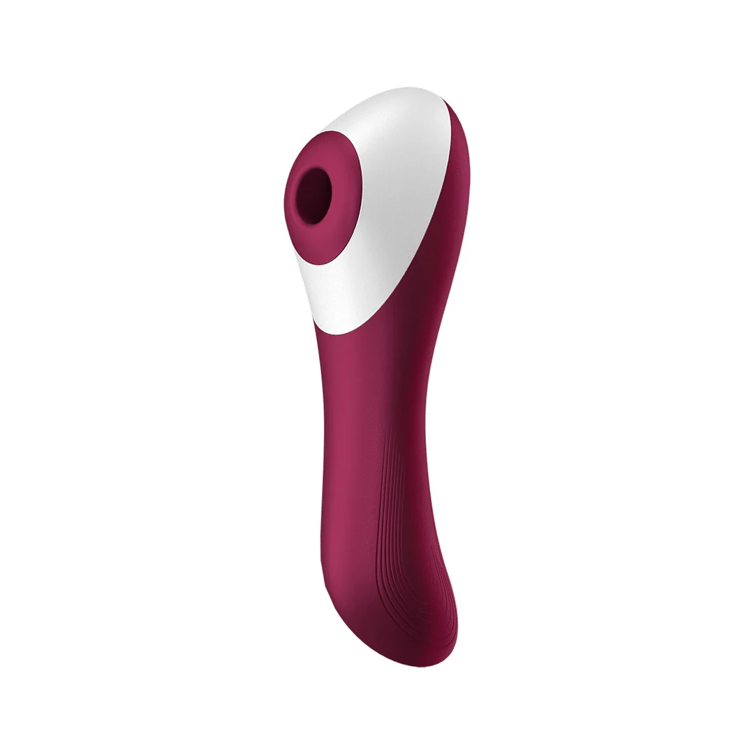 Vibromasseur à pression d’air Satisfyer, vibromasseur pour le point G, Dual Crush, vibromasseur double à insertion et pression d’air, rouge vin, Satisfyer – Image 5