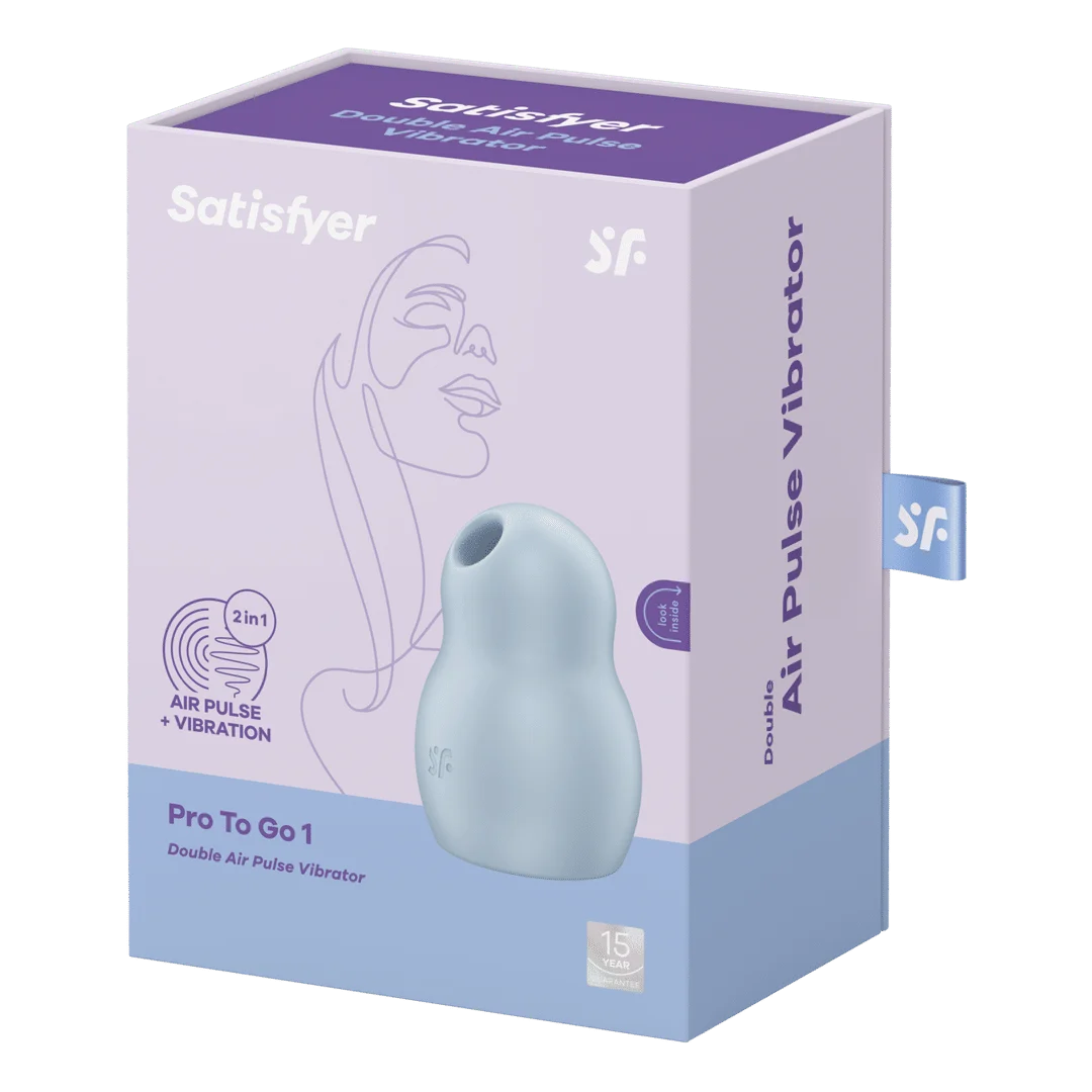 Stimulateur à ondes d’air Satisfyer – Vibrateur double – Pro to Go 1 - Double Air Pulse Vibrator - Azul Satisfyer