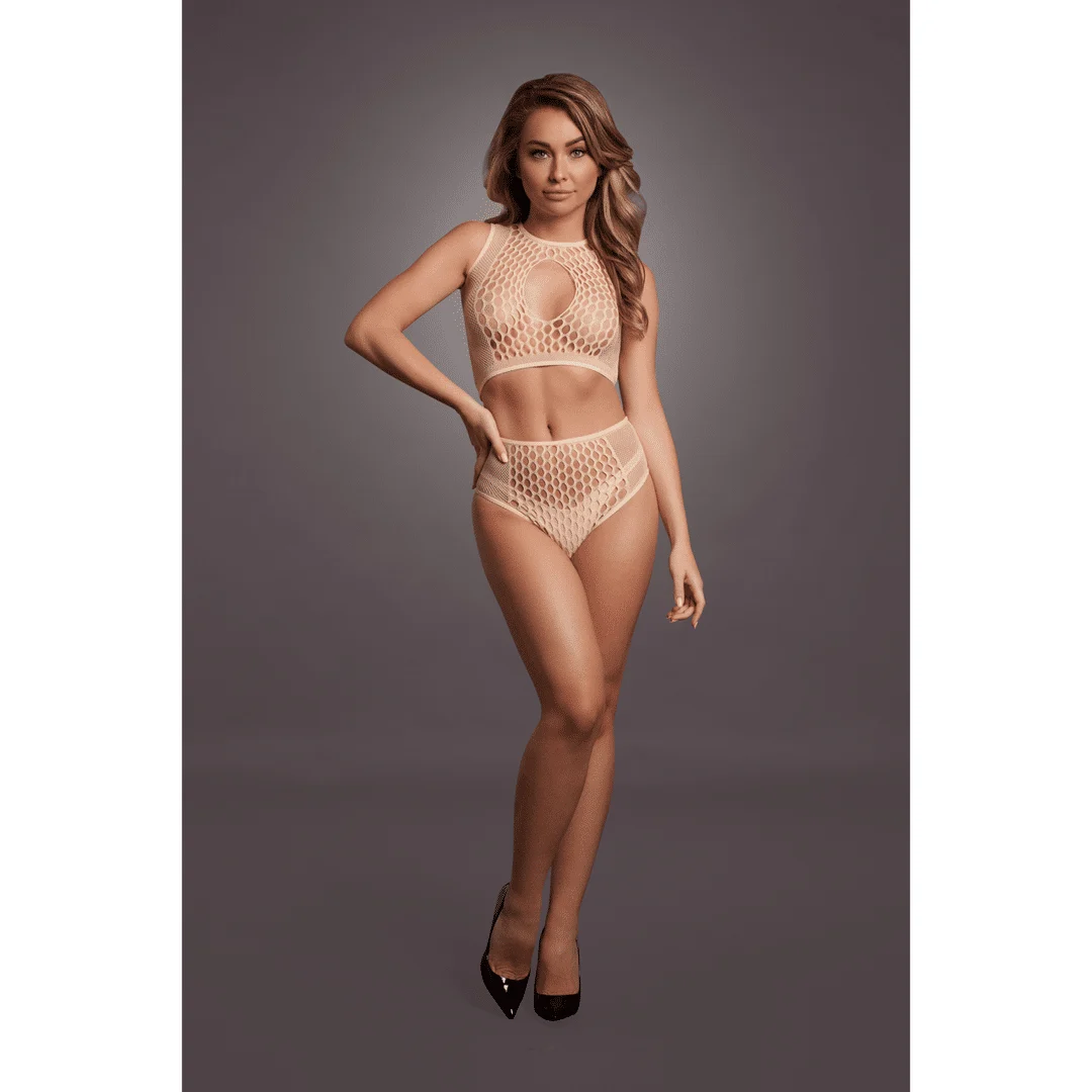 Ensemble de lingerie avec détails en résille et ouverture en goutte pour une silhouette séduisante aux courbes généreuses – LIN – Image 22