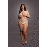 Ensemble de lingerie avec détails en résille et ouverture en goutte pour une silhouette séduisante aux courbes généreuses – LIN – Image 4