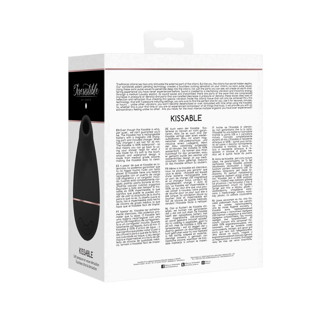 Vibromasseur à pression d’air – Stimulateur de clitoris – Kissable - Vibromasseur aspirant Irresistible by Shots – Image 2
