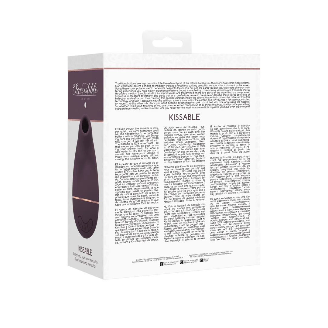 Vibromasseur à pression d’air – Stimulateur de clitoris – Kissable - Vibromasseur aspirant Irresistible by Shots – Image 14