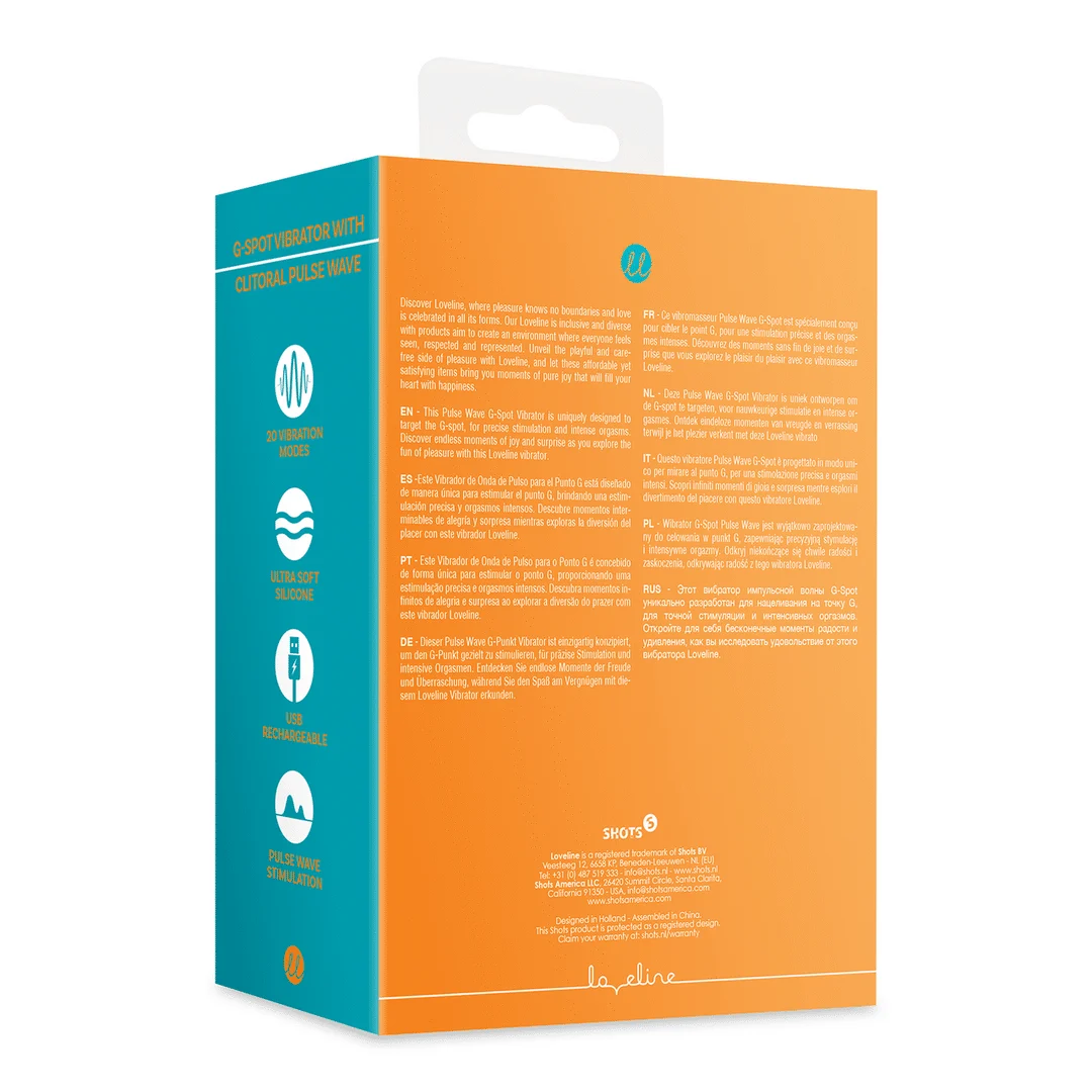 Vibromasseur à pression d’air – Vibromasseur point G – Vibromasseur point G avec pulse wave clitoridienne – Untamed Orange Loveline by Shots – Image 2