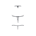 Ensemble noir avec soutien gorge, string ficelle et bretelles – Image 5