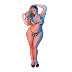 Ensemble noir avec soutien gorge, string ficelle et bretelles – Image 6