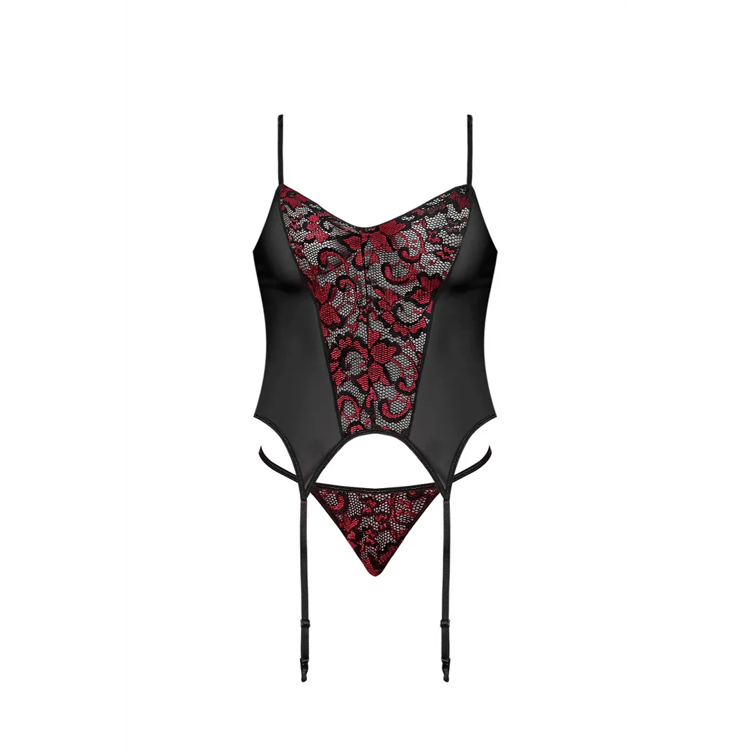 Ensemble porte jarretelles en dentelle au style romantique pour silhouette pulpeuse – Exposed – Image 4
