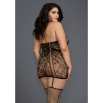 Body en dentelle avec jarretelles et tour de cou pour silhouette pulpeuse | Dreamgirl – Image 3