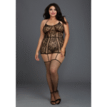 Body en dentelle avec jarretelles et tour de cou pour silhouette pulpeuse | Dreamgirl – Image 4