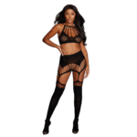 Ensemble porte jarretelles avec bralette ras du cou sans coutures, pour un look lingerie – Dreamgirl – Image 4
