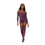Ensemble porte jarretelles en résille et dentelle pour une silhouette pulpeuse séduisante, Dreamgirl – Image 4