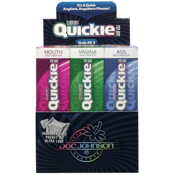 Doc Johnson ULTRASKYN Quickies To Go, masturbateurs, présentoir de 12 pièces