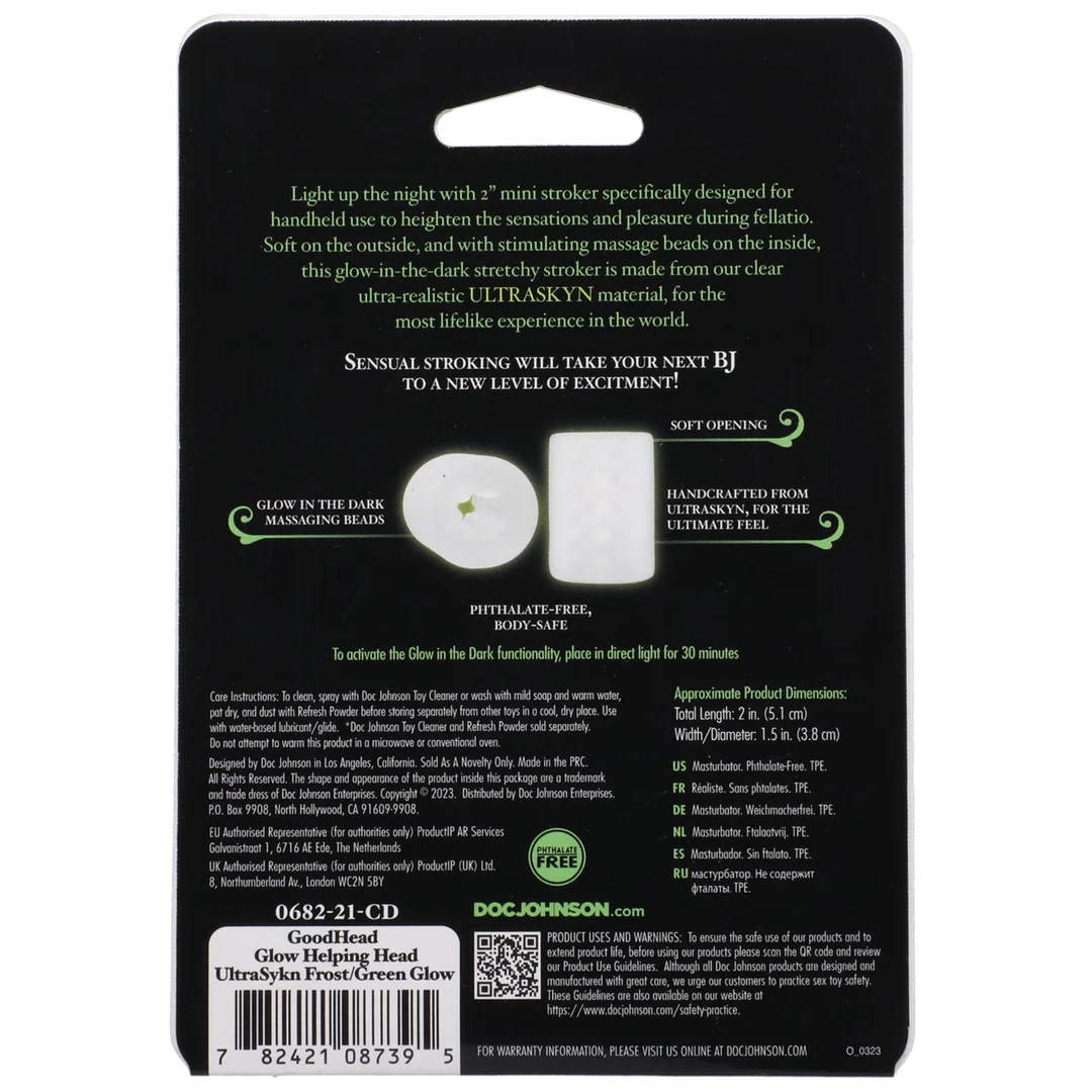Masturbateur de poche phosphorescent – Frost / lueur verte – Image 2