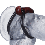 Anneau pénien non vibrant avec fermeture pratique à clip et boucle – Noir/Rouge – Image 5