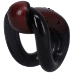 Anneau pénien non vibrant avec fermeture pratique à clip et boucle – Noir/Rouge – Image 2