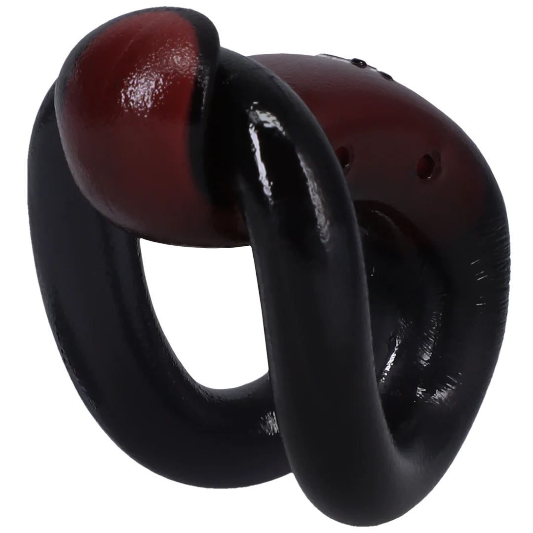 Anneau pénien non vibrant avec fermeture pratique à clip et boucle – Noir/Rouge – Image 2