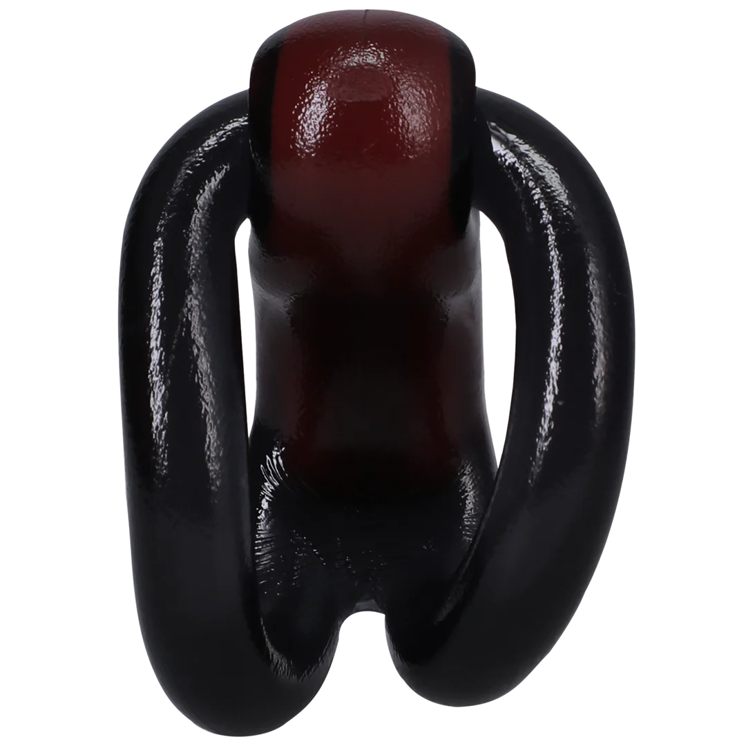 Anneau pénien non vibrant avec fermeture pratique à clip et boucle – Noir/Rouge – Image 3