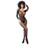 Bodystocking Mapalé à manches longues en filet noir – Image 7