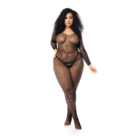 Bodystocking Mapalé à manches longues en filet noir – Image 3