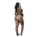 Bodystocking Mapalé à manches longues en filet noir