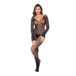 Combinaison résille noire Mapalé avec strass – Image 2