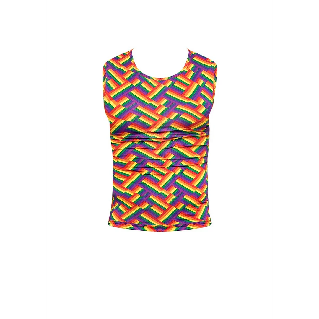 Débardeur fitness Male Power avec imprimé arc en ciel, taille S – Image 3