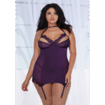 Ensemble porte jarretelles en dentelle de Venise avec détails réglables pour silhouettes rondes – SexyPlus – Image 2