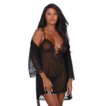 Ensemble chemise et robe Dreamgirl en mesh extensible, S