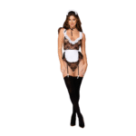 Costume de soubrette en lingerie de jeu de rôle avec tablier en dentelle pour un look espiègle – LIN – Image 2