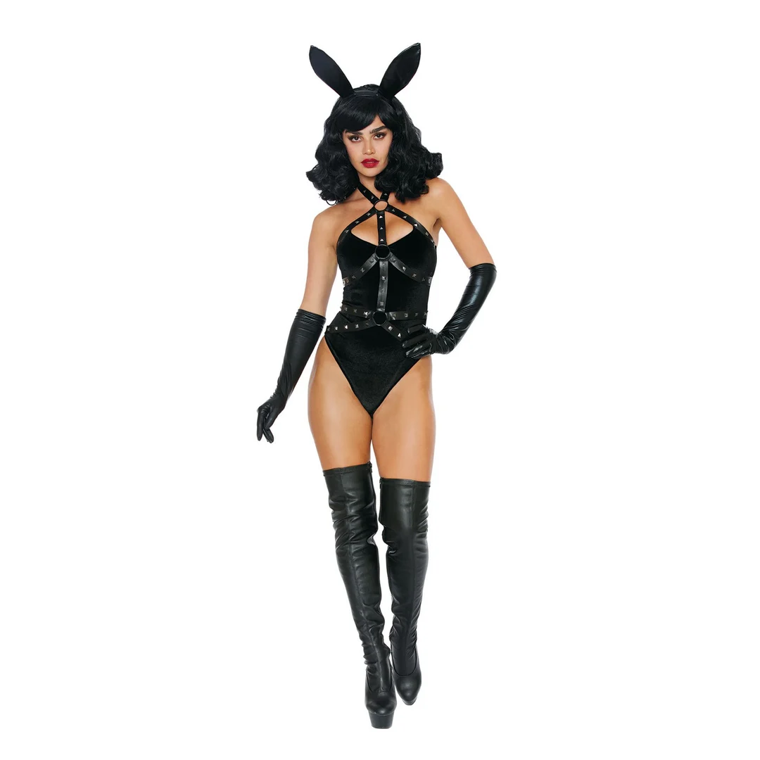 Costume de lingerie de jeu de rôle avec harnais lapin pour une tenue de fête séduisante, LIN – Image 2