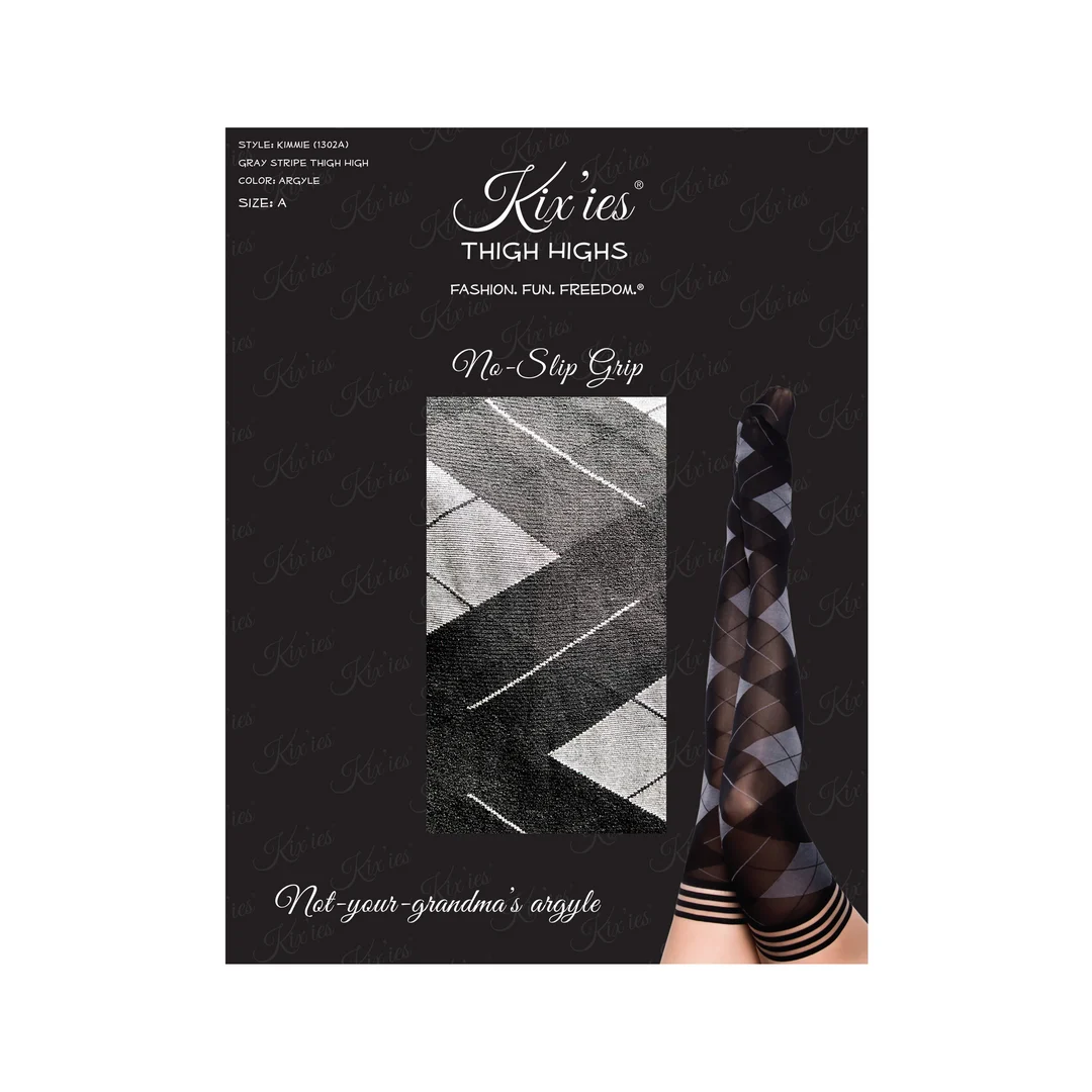 1302A-BLK-2 Bas Kix'ies Kimmie montant jusqu’en haut de la cuisse – Image 1