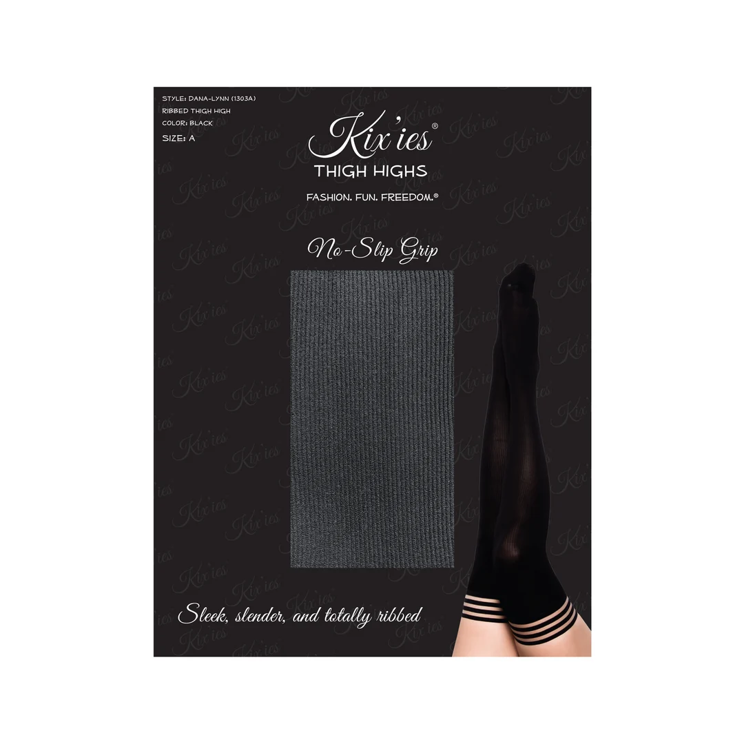 Bas autofixants noirs Kix'ies Dana Lynn – Image 1