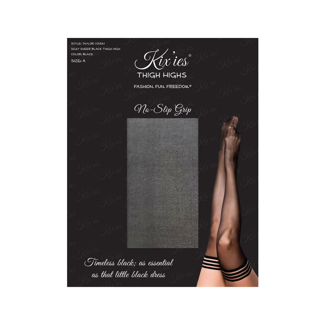 Bas autofixants noirs Kix'ies Taylor – Image 1