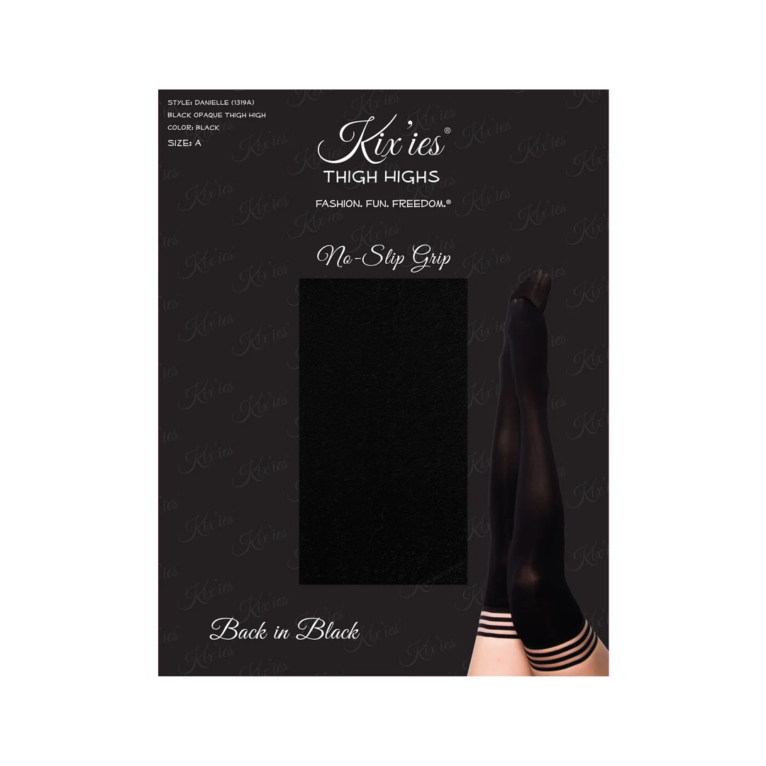 Bas autofixants Kix'ies Danielle noirs, taille A – Image 7
