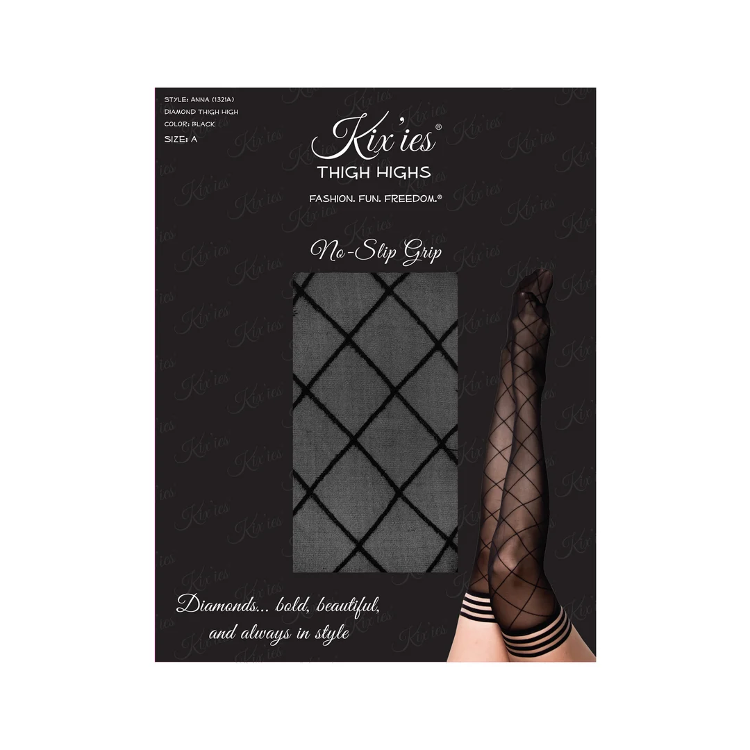 1321A-BLK-2 Bas cuissardes Kix'ies Anna noirs, taille A – Image 1