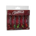 Lubrifiant aromatisé, gel oral GoodHead pour sexe oral, lot de 5, cerise, menthe, pastèque, pomme verte, fraise sucrée, 5 x 1 fl oz / 30 ml, Doc Johnson