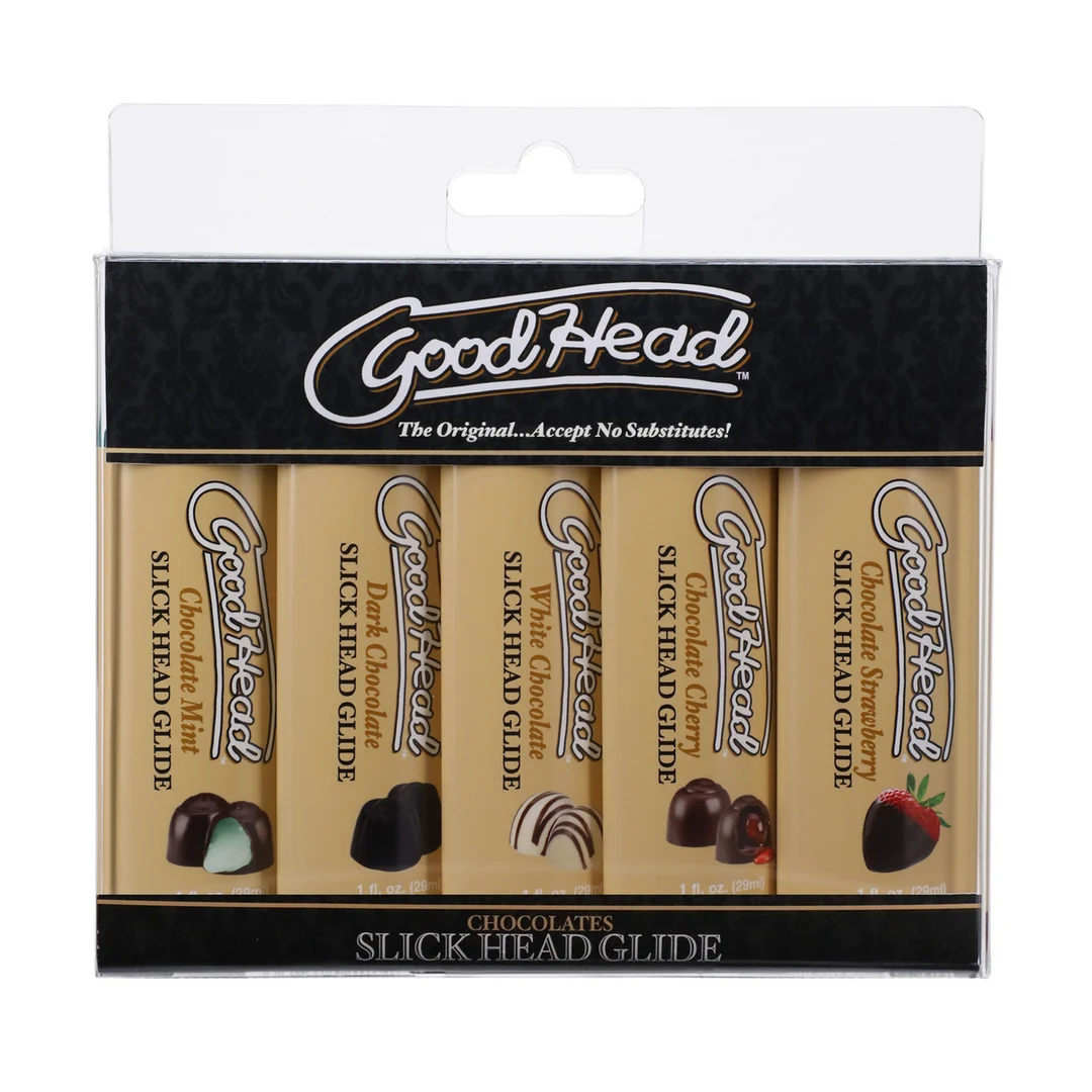 Lubrifiant Doc Johnson GoodHead au chocolat, pack de 5 – Image 1