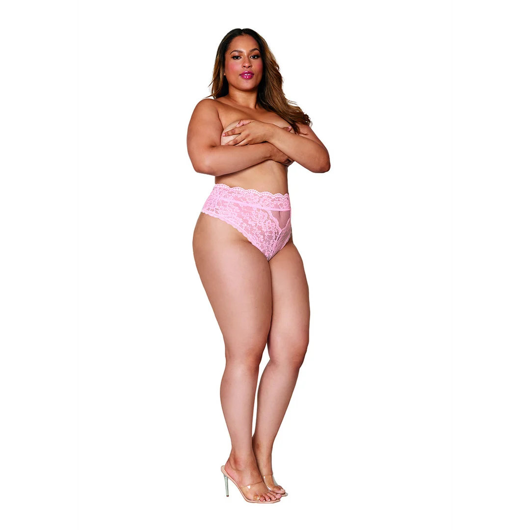Culotte en dentelle taille haute rose Dreamgirl – Image 22