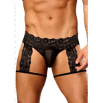 Short jarretelles Male Power en dentelle fleurie – Image 4