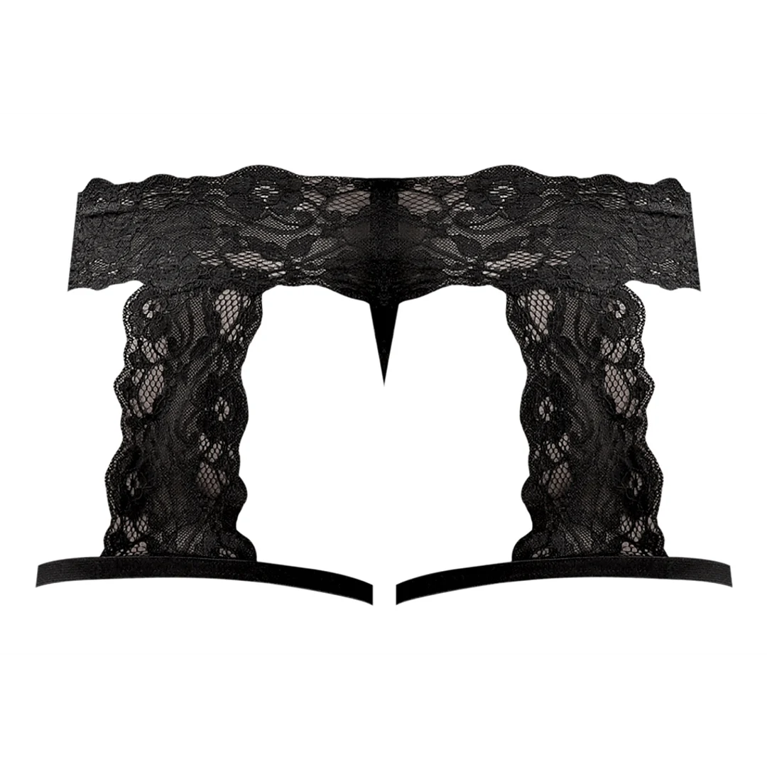 Short jarretelles Male Power en dentelle fleurie – Image 7