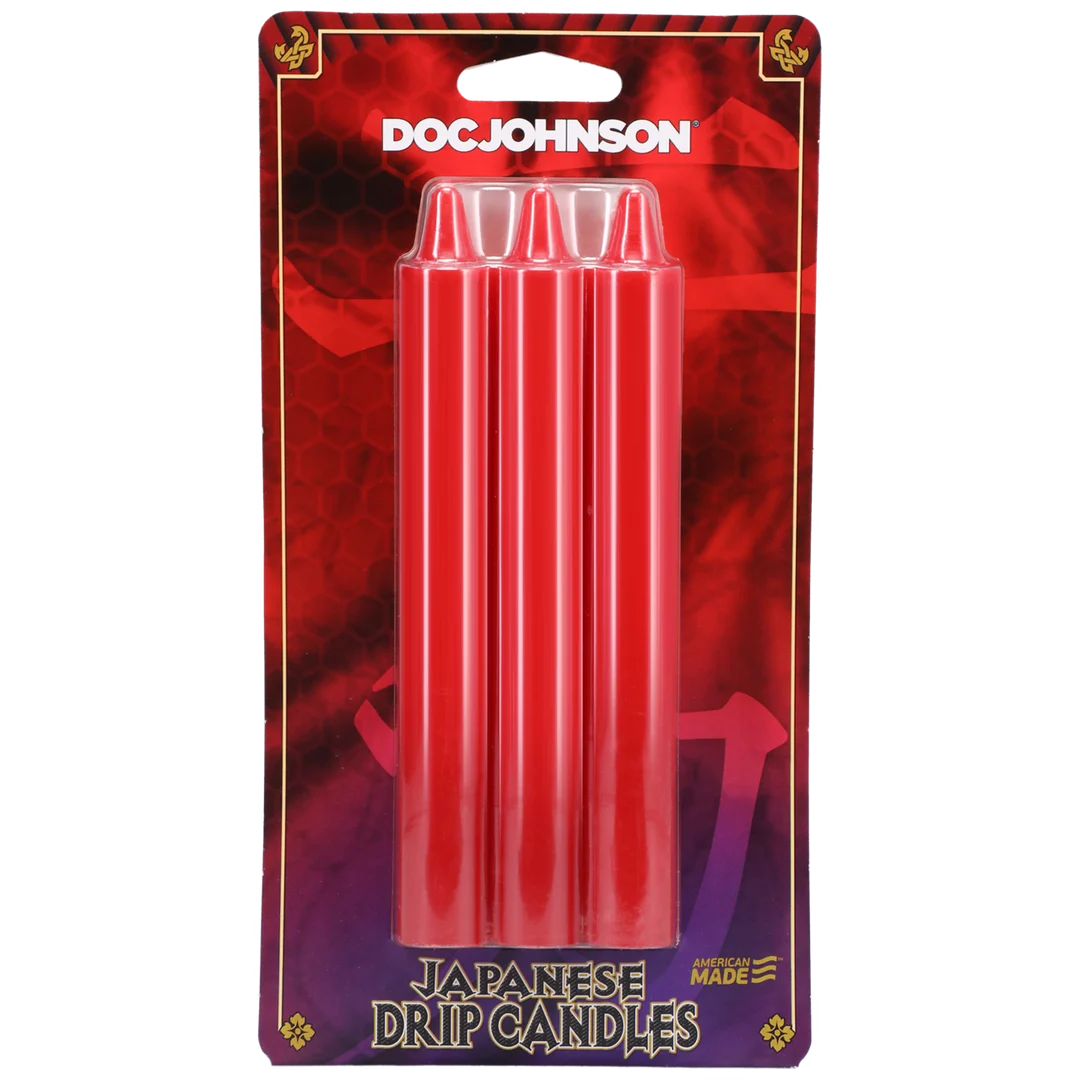 2101-04-CD-2 Bougies Drip japonaises, rouges, sensations chaudes de cire sans danger pour la peau, unisexes, Doc Johnson, lot de 3 – Image 1