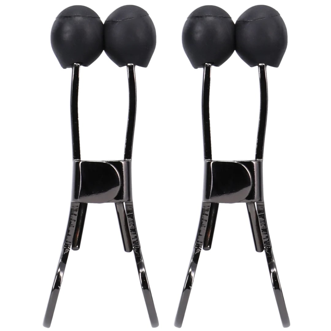 Pinces à tétons BDSM à maintien ferme | Nippers, pinces à tétons en acier inoxydable avec embout en silicone | Noir – Image 4