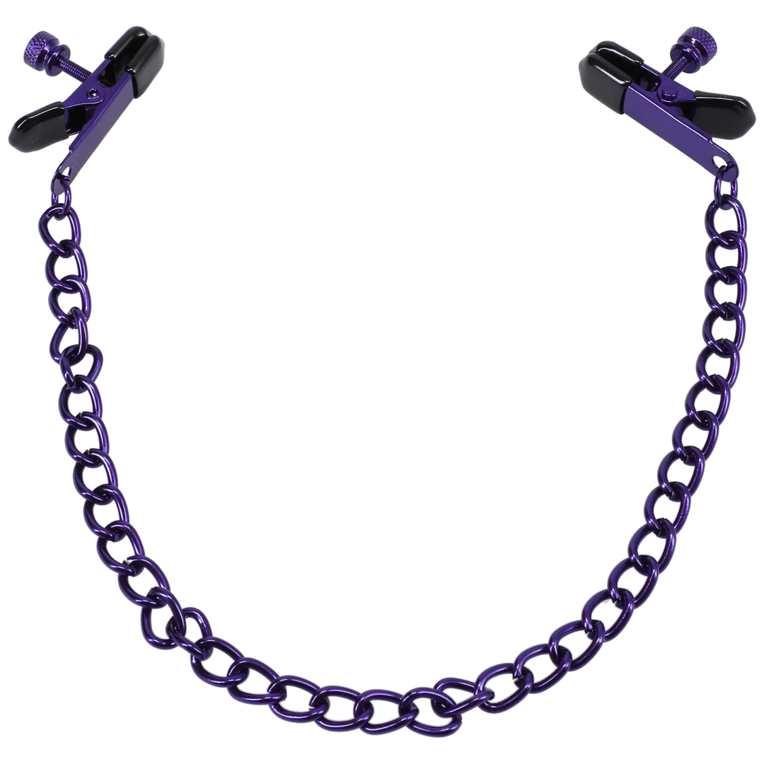 Pinces à tétons BDSM à pression réglable – Pinces à tétons – Violet – Image 5