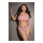 Crop top et short Coquette à imprimé lèvres – Image 2