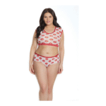 Crop top et short Coquette à imprimé lèvres – Image 3