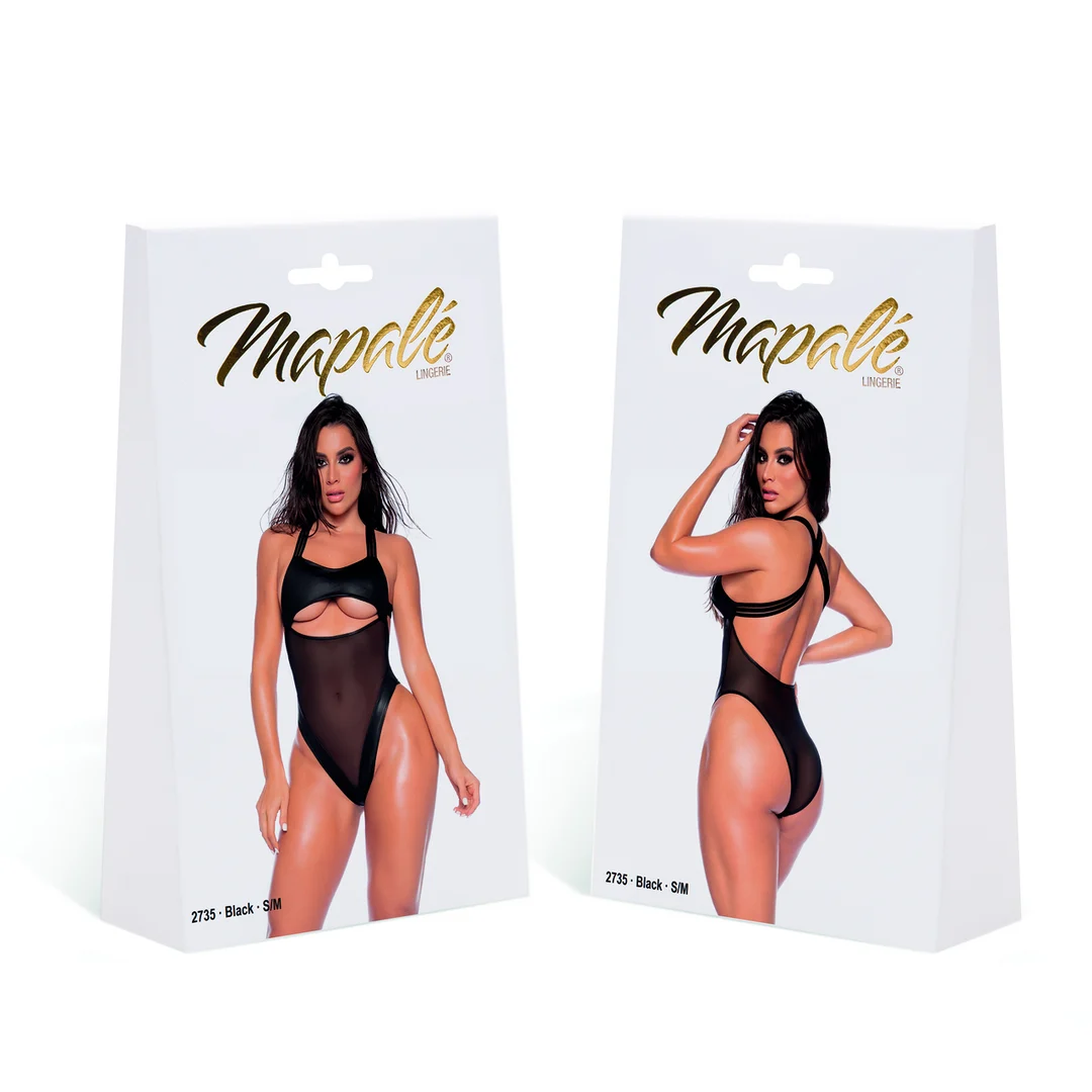 Body effet wetlook avec décolleté sous la poitrine pour une silhouette sensuelle – LIN – Image 4