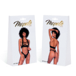 Ensemble de lingerie noir avec laçage et string en dentelle pour un look audacieux – LIN