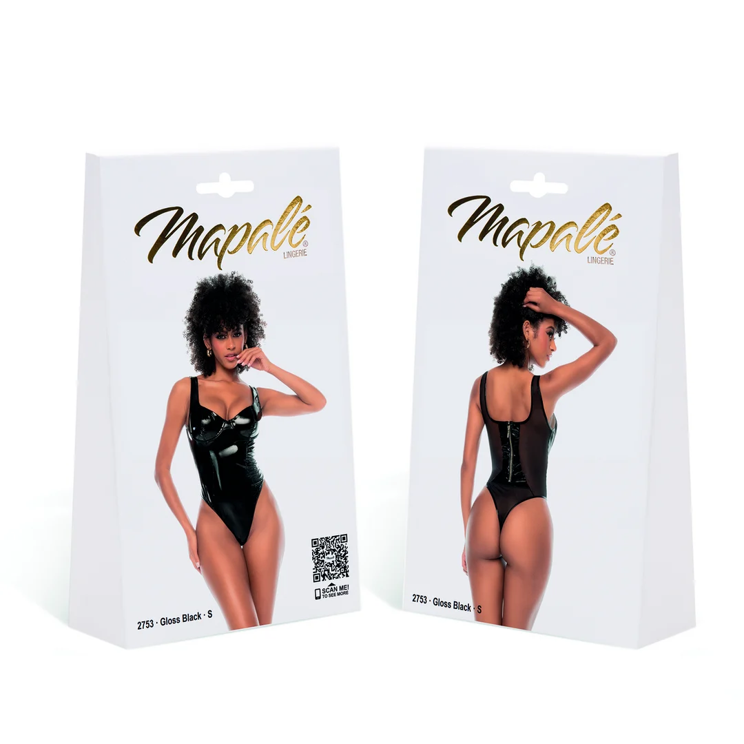 Body en vinyle et tulle transparent pour un look audacieux - SexyPlus – Image 13