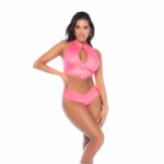 Ensemble deux pièces Mapalé rose effet wetlook – Image 4