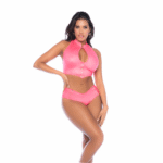 Ensemble deux pièces Mapalé rose effet wetlook – Image 8